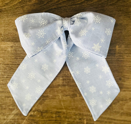 Snowflake Chambray Fabric Bow