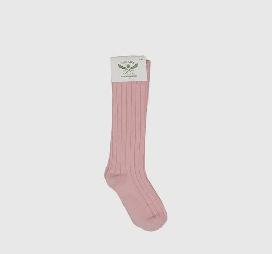 Oaks Apparel Classic Ribbed Cotton Knee High Socks (Multiple Colors Available)