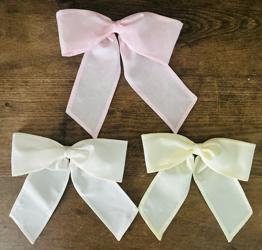 Batiste Fabric Bows (Multiple Sizes and Colors Available)
