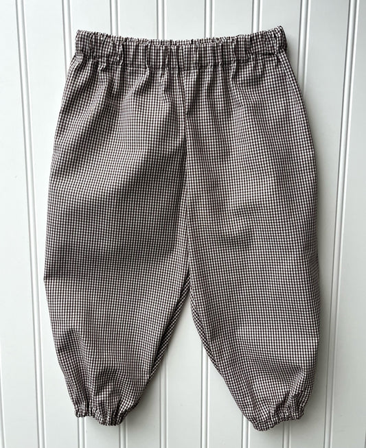 Brown Gingham Jogger Pant