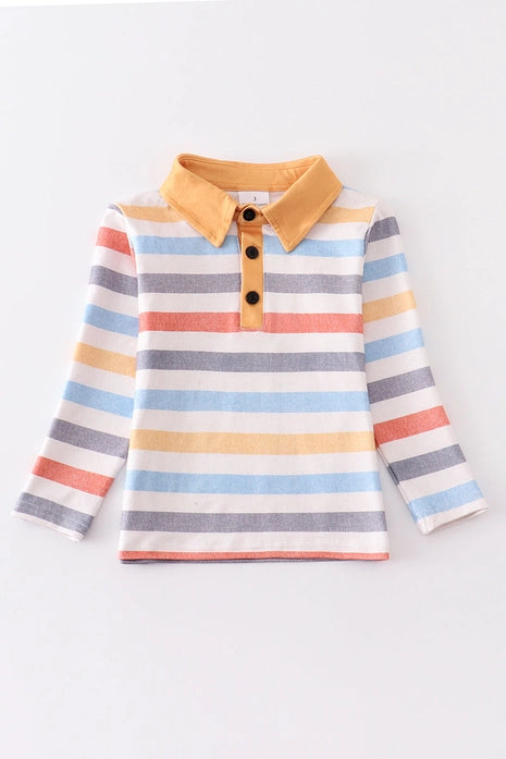 Luke Thomas Multicolored Striped Long Sleeve Shirt